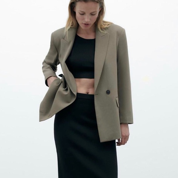 NWT Zara Olive Blazer - Picture 2 of 4